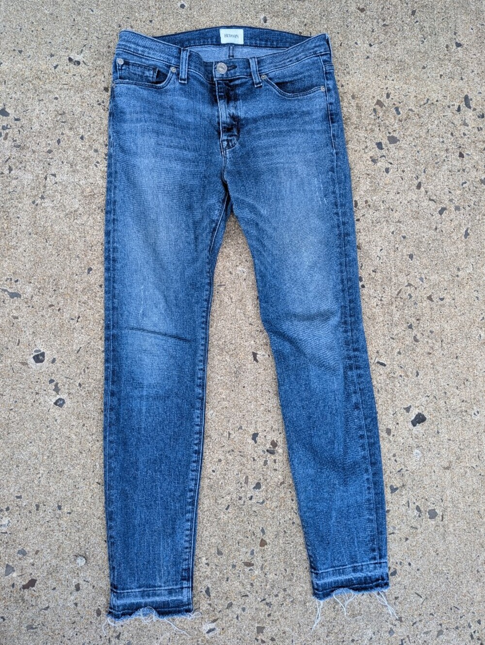 Hudson Jeans Slim Fit Raw Hem Blue Denim Jeans 27